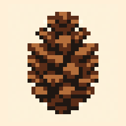 Pine Cone study 32x32 pixel art by smallbird978