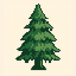 Pine Tree study 64x64 pixel art by whitebear599