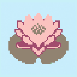 Pond Lily study 64x64 pixel art by purplebird400