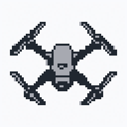 Quadcopter Drone study 64x64 pixel art by purplebird400
