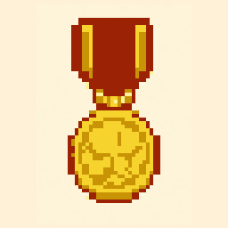 Quest Medal study 64x64 pixel art by purplebird400