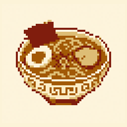 Ramen Bowl study 64x64 pixel art by purplefrog747