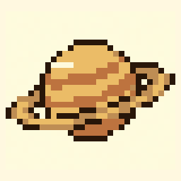 Ringed Planet study 32x32 pixel art by goldenmouse194