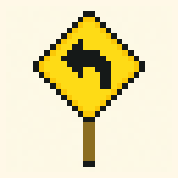 Road Sign study 32x32 pixel art by heavybird748