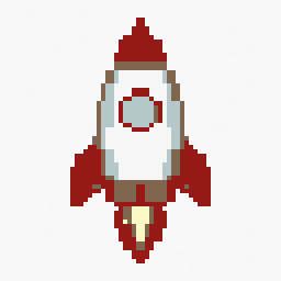 Rocket Ship study 64x64 pixel art by purplefrog747