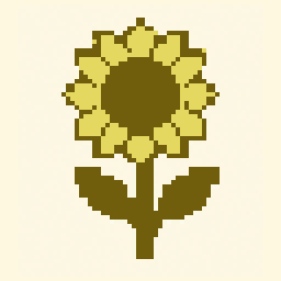 Sunflower study 64x64 pixel art by heavylion523
