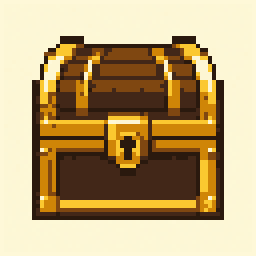 Treasure Chest study 64x64 pixel art by purplefrog747