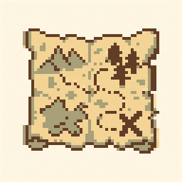 Treasure Map study 64x64 pixel art by heavylion523