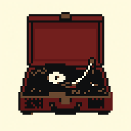 Vinyl Record Player study 64x64 pixel art by organicladybug306