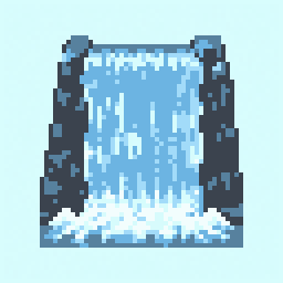 Waterfall Tile study 64x64 pixel art by redladybug257