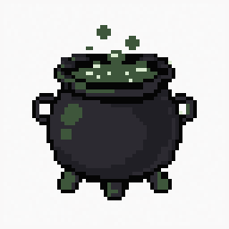 Witch Cauldron study 64x64 pixel art by redladybug257
