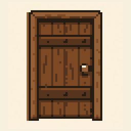 Wooden Door study 64x64 pixel art by ticklishfish263