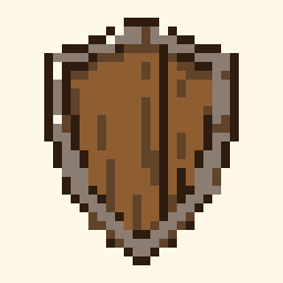 Wooden Shield study 32x32 pixel art by blueswan249