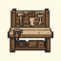 Workbench study 64x64 pixel art by purplebutterfly527
