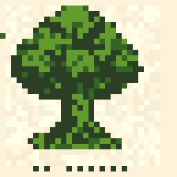 Mosslit Oak Tree Study 32x32 pixel art by goldenmouse194
