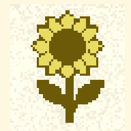 Dawn Sunflower Study 256x256 pixel art by smallbird978