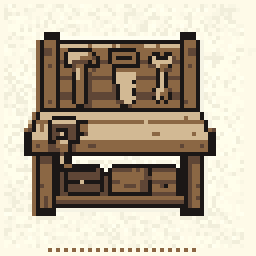 Garden Workbench Study 64x64 pixel art by smallbird978