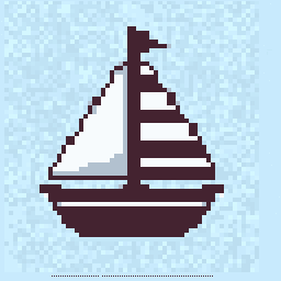 Dawn Sailboat Scene 256x256 pixel art by blueswan249