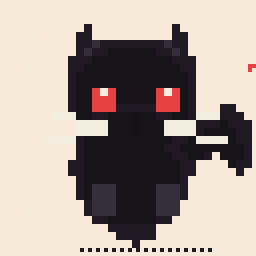 Tiny Black cat Scene 64x64 pixel art by heavybird748