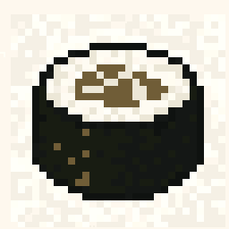 Copper Sushi Roll Drop 128x128 pixel art by ticklishfish263