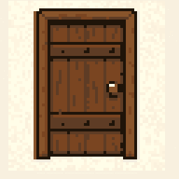 Dawn Wooden Door Sprite 256x256 pixel art by angrypeacock788