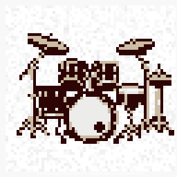 Moonwell Drum Kit Sketch 128x128 pixel art by redladybug257