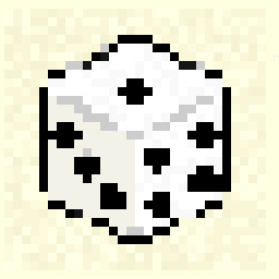 Weathered Six Sided Dice Foundry 256x256 pixel art by angryelephant579
