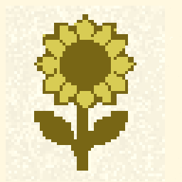Weathered Sunflower Sketch 256x256 pixel art by crazyduck632