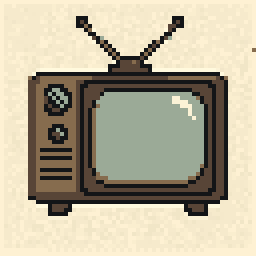 Tiny Vintage TV Sketch 64x64 pixel art by crazyduck632