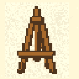 Hidden Artist Easel Sketch 64x64 pixel art by crazyduck632