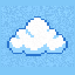 Weathered Puffy Cloud Sketch 256x256 pixel art by crazyduck632