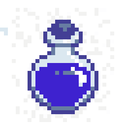 Mosslit Mana Potion Badge 32x32 pixel art by bluecat379