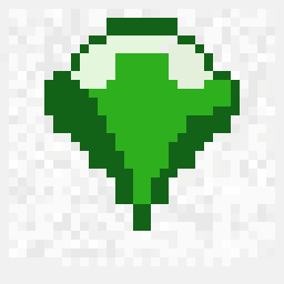 Meadow Green Gem Badge 32x32 pixel art by blackfrog363