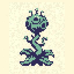 Mosslit Alien Plant Sketch 128x128 pixel art by greenleopard239