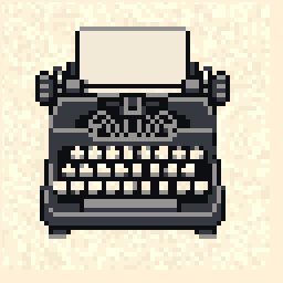 Moonwell Typewriter Sketch 128x128 pixel art by redmouse688