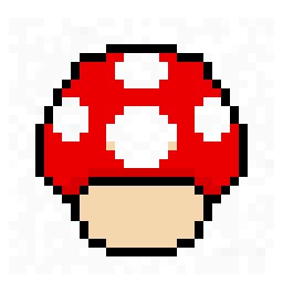 Mosslit Red Mushroom Patch 32x32 pixel art by lazymouse221