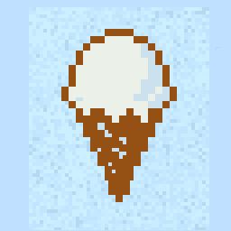 Garden Ice Cream Cone Charm 256x256 pixel art by goldenfrog844