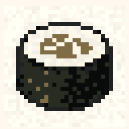 Mosslit Sushi Roll Sprite 128x128 pixel art by blackladybug342