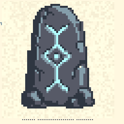 Mosslit Rune Stone Sketch 128x128 pixel art by smalldog597