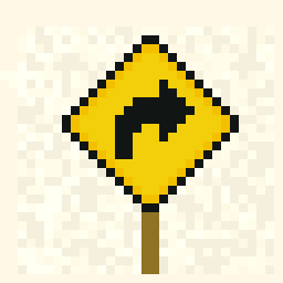 Pocket Road Sign Patch 32x32 pixel art by heavypeacock169