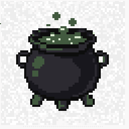 Pocket Witch Cauldron Charm 128x128 pixel art by blackpanda695
