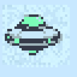 Mosslit Flying Saucer Token 32x32 pixel art by tinybutterfly860