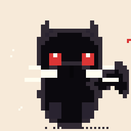 Tiny Black cat Study 64x64 pixel art by angryfrog968