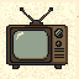 Hidden Vintage TV Scene 256x256 pixel art by sadmeercat110