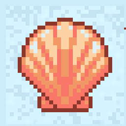 Dawn Sea Shell Token 64x64 pixel art by greenpanda354