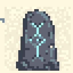 Meadow Rune Stone Scene 32x32 pixel art by orangekoala686