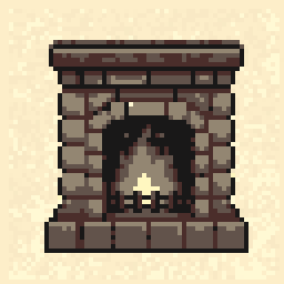 Workshop Fireplace Study 64x64 pixel art by beautifulostrich639
