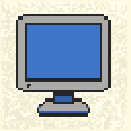Weathered Desktop Monitor Badge 256x256 pixel art by happykoala149