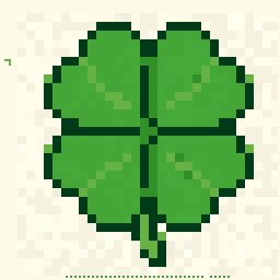 Copper Lucky Clover Badge 128x128 pixel art by whitetiger571